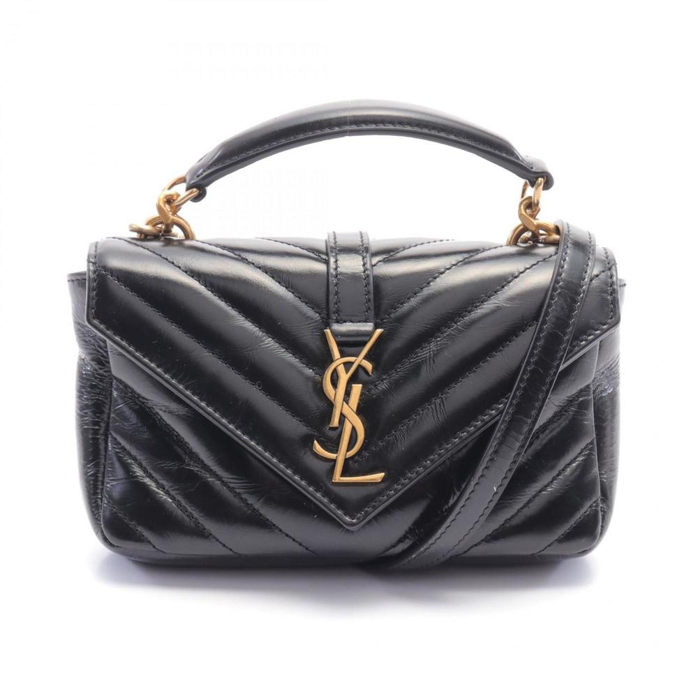SAINT LAURENT Paris College Handbag Black Leather 779430DZH071000 - Picture 2 of 6